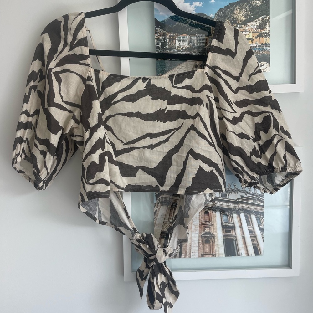 H&M Zebra Print Brown Top